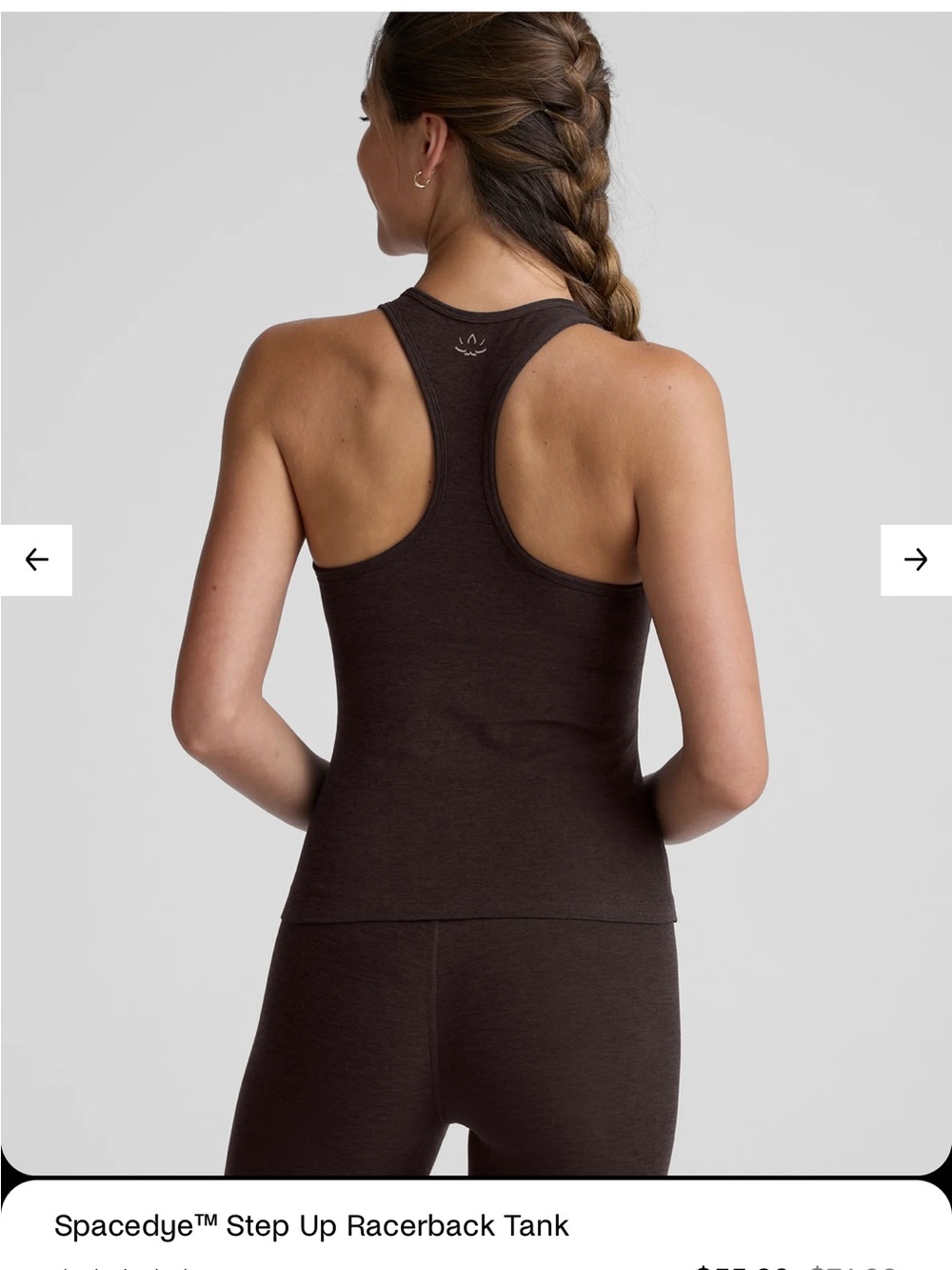 beyond  yoga spacedye Step Up Racerback Tank - Dark Chocolate Heather